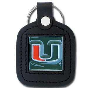 Miami Hurricanes College Leather Key Chain