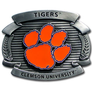 College Oversized Belt Buckle - Clemson Tigers