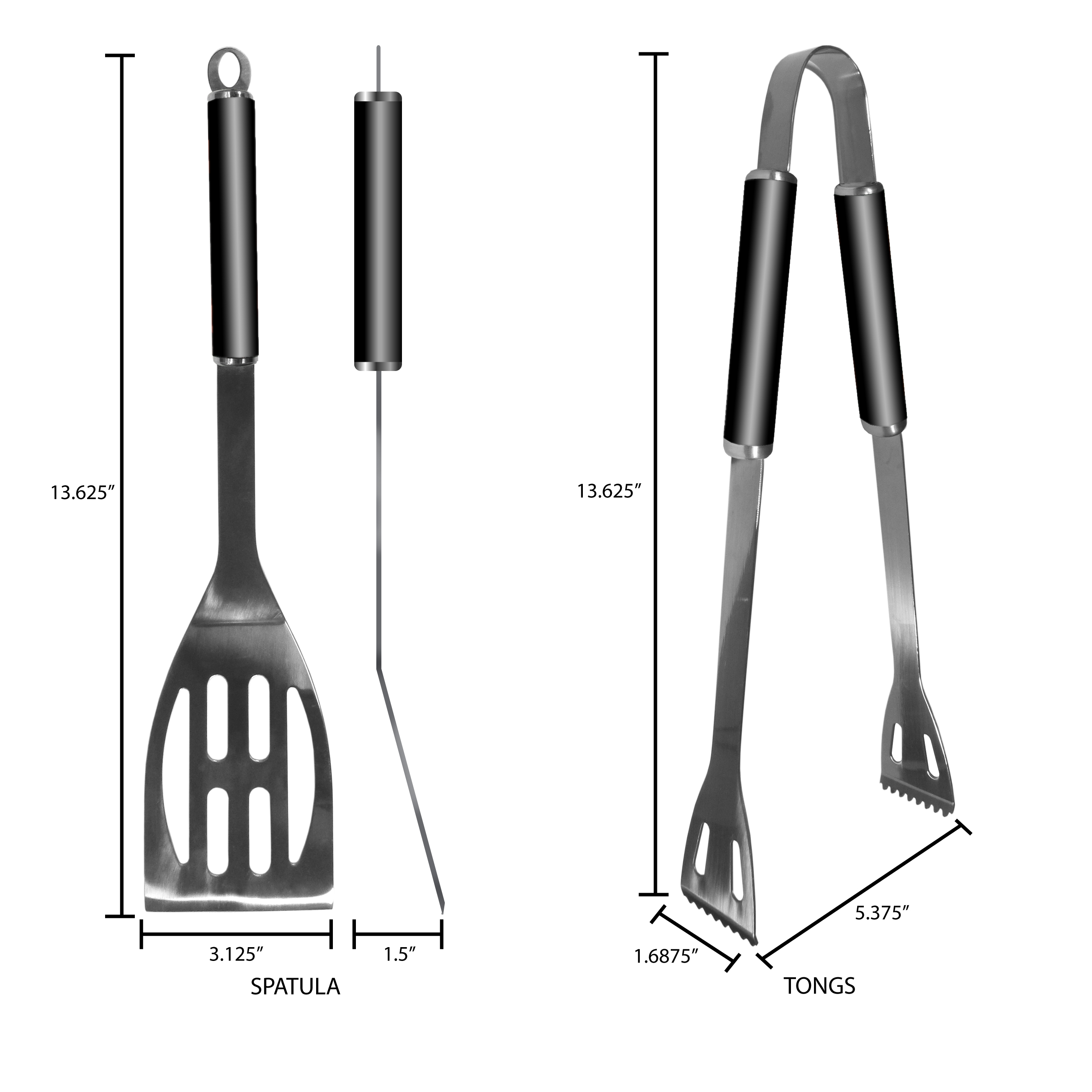 Siskiyou Sports NCAA Georgia Bulldogs 3-Piece BBQ Grill Set – Matte Black, 440 Stainless Steel, 17 Inches