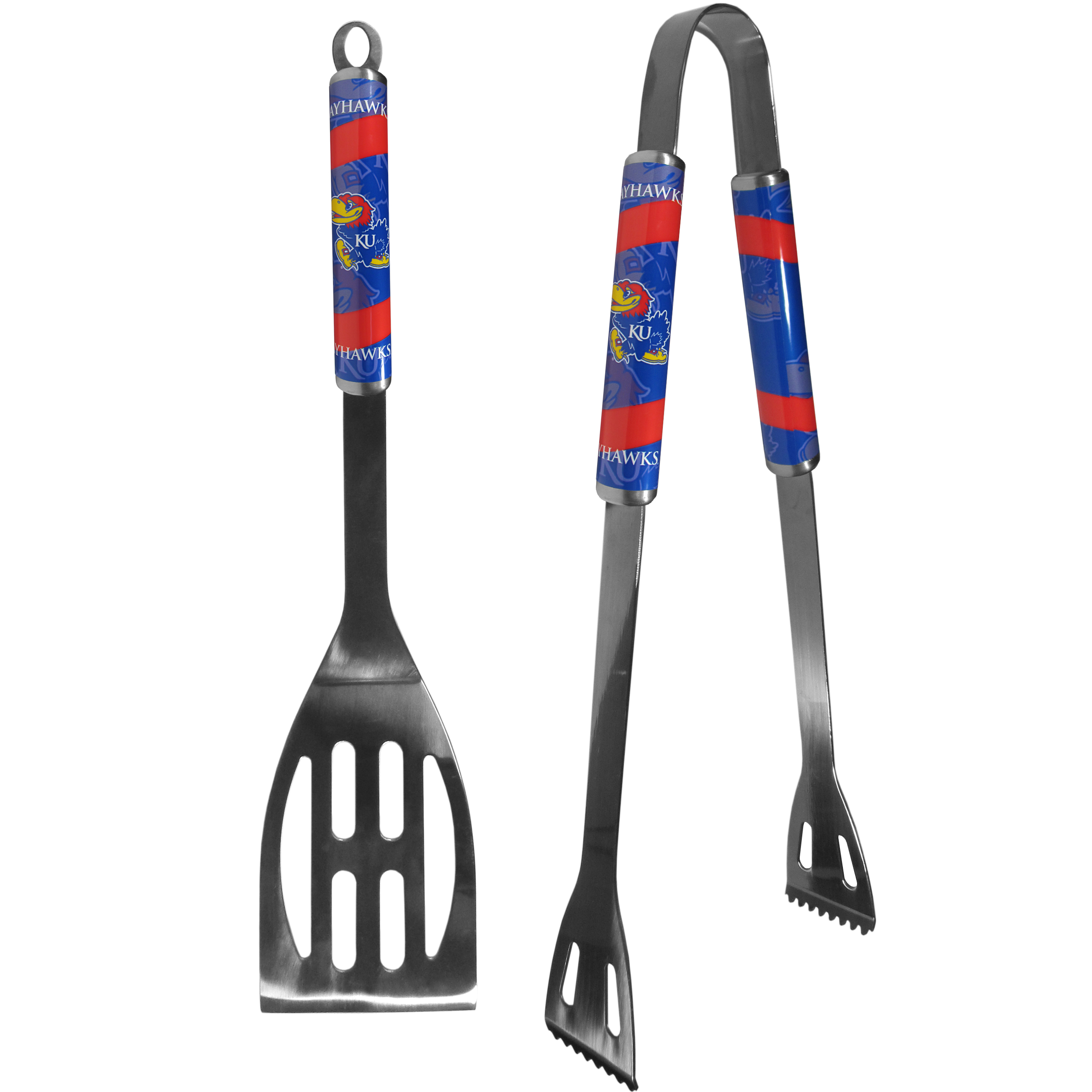 Kansas Jayhawks 2 pc Steel BBQ Tool Set