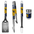 W. Virginia Mountaineers 3 pc Tailgater BBQ Set and Season Shaker
