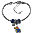 Kansas Jayhawks Euro Bead Bracelet