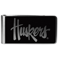 Nebraska Cornhuskers Black and Steel Money Clip