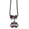 Mississippi St. Bulldogs Euro Bead Necklace