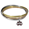 Mississippi St. Bulldogs Tri-color Bangle Bracelet