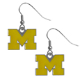 Michigan Wolverines Chrome Dangle Earrings