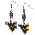 W. Virginia Mountaineers Euro Bead Earrings
