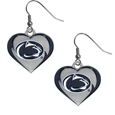 Penn St. Nittany Lions Heart Dangle Earrings