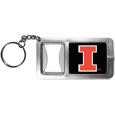 Illinois Fighting Illini Flashlight Key Chain with Bottle Opener