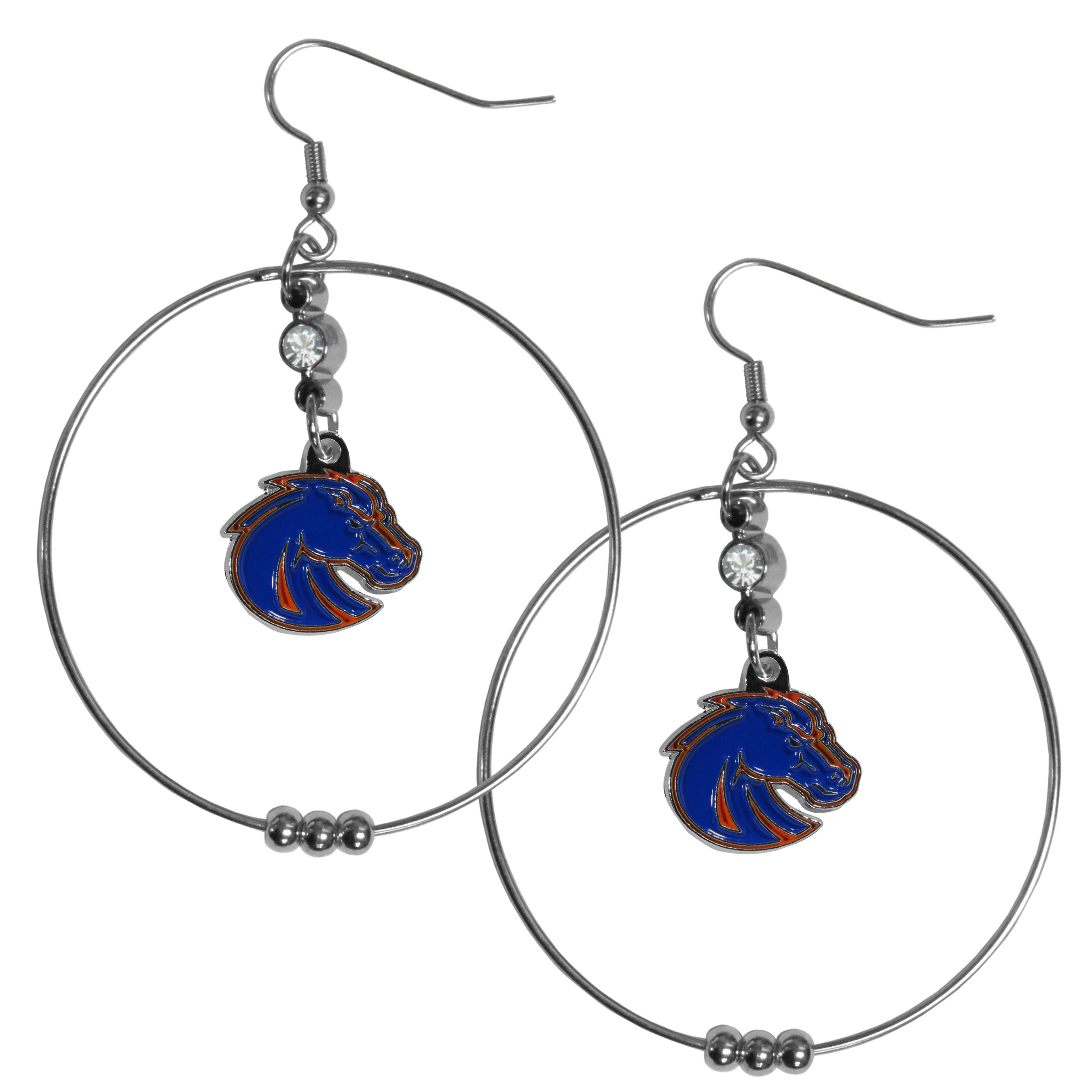 Boise St. Broncos 2 Inch Hoop Earrings    