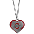 Ohio St. Buckeyes Heart Necklace