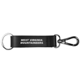W. Virginia Mountaineers Black Strap Key Chain