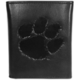 Clemson Tigers Embossed Leather Tri-fold Wallet