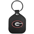 Georgia Bulldogs Leather Square Key Chains