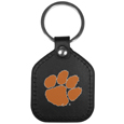 Clemson Tigers Leather Square Key Chains