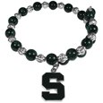Michigan St. Spartans Bead Memory Wire Bracelet