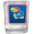 Kansas Jayhawks Square Glass Shot Glass