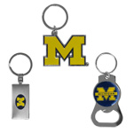 R and R Imports Michigan Wolverines Metal Keychain