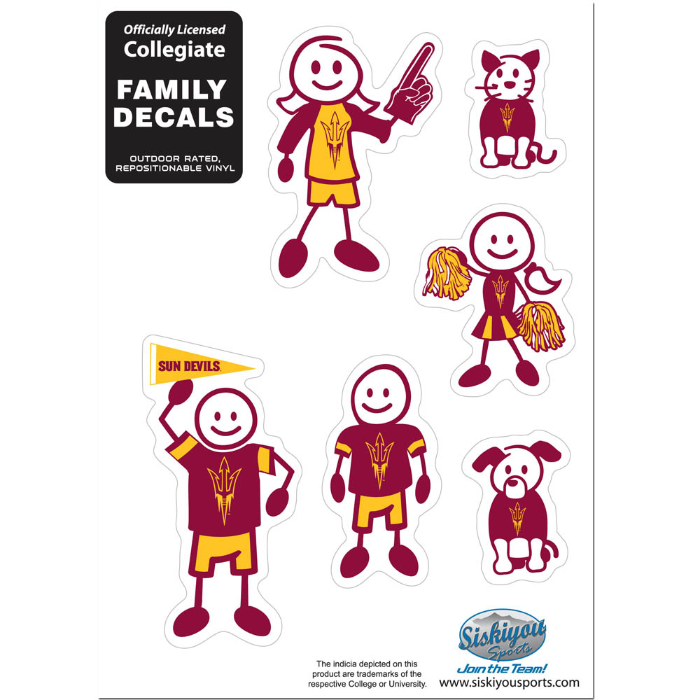 Arizona St. Sun Devils Family Decal Set Small    