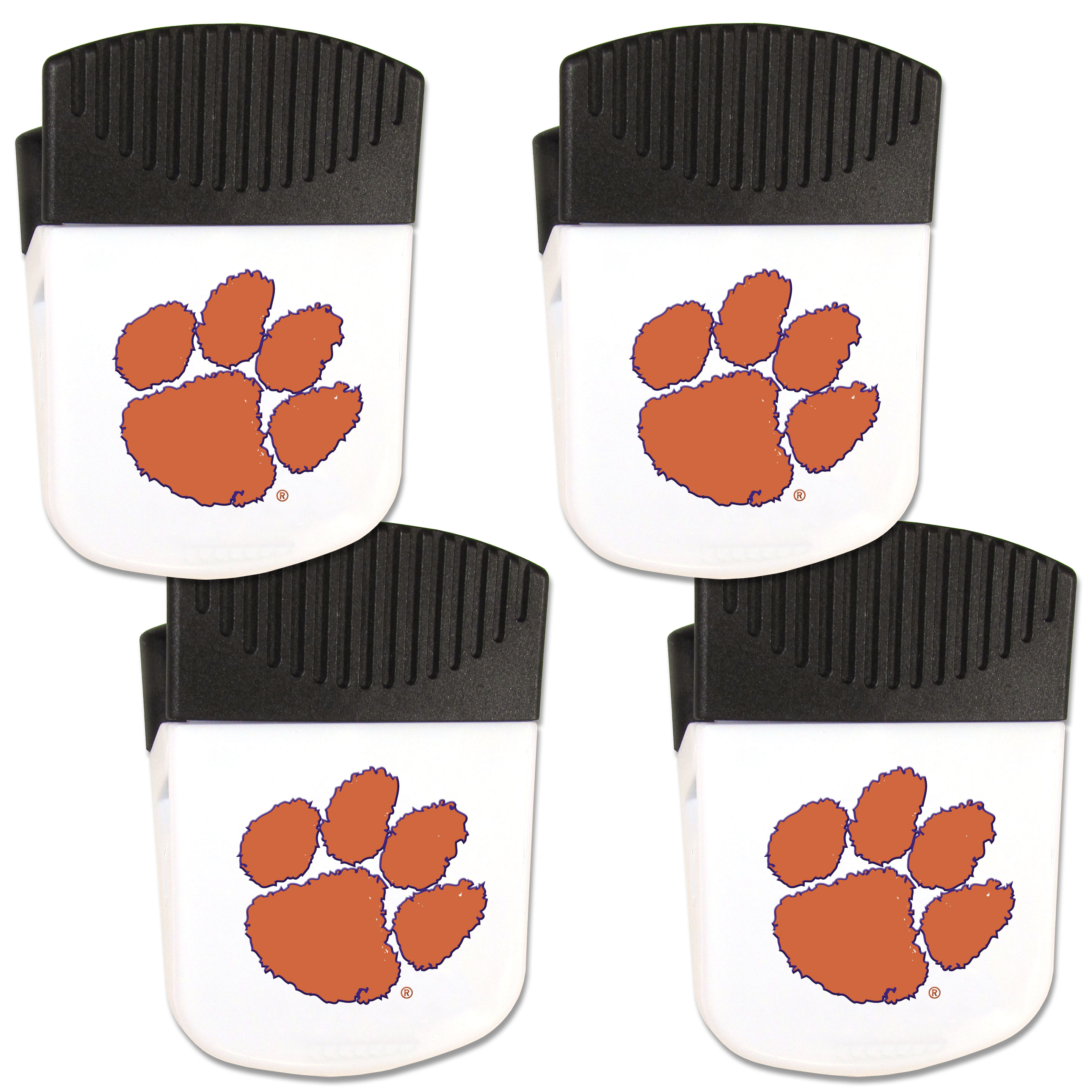 Clemson Tigers Chip Clip Magnet with Bottle Opener, 4 pack    