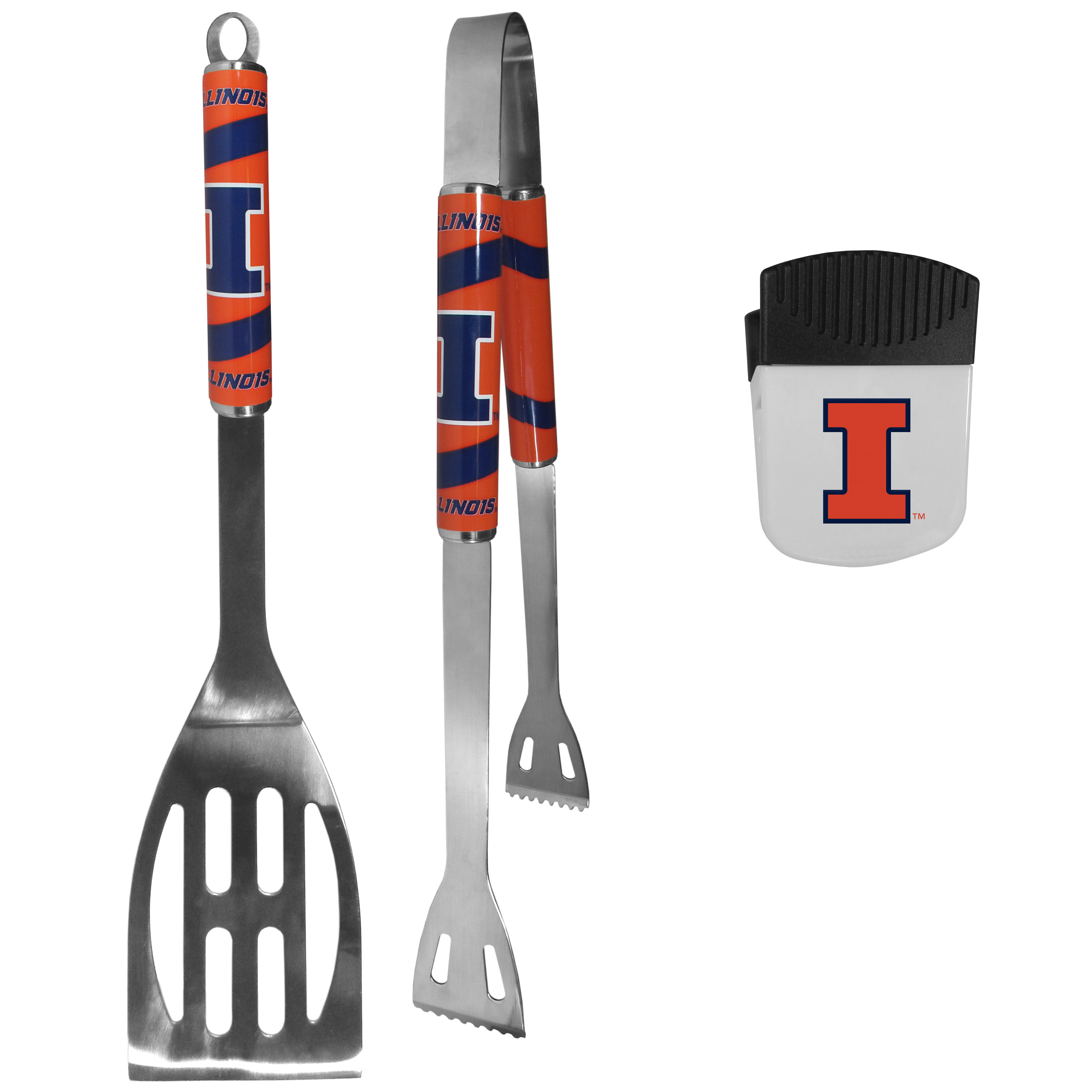 Illinois Fighting Illini 2 pc BBQ Set and Chip Clip