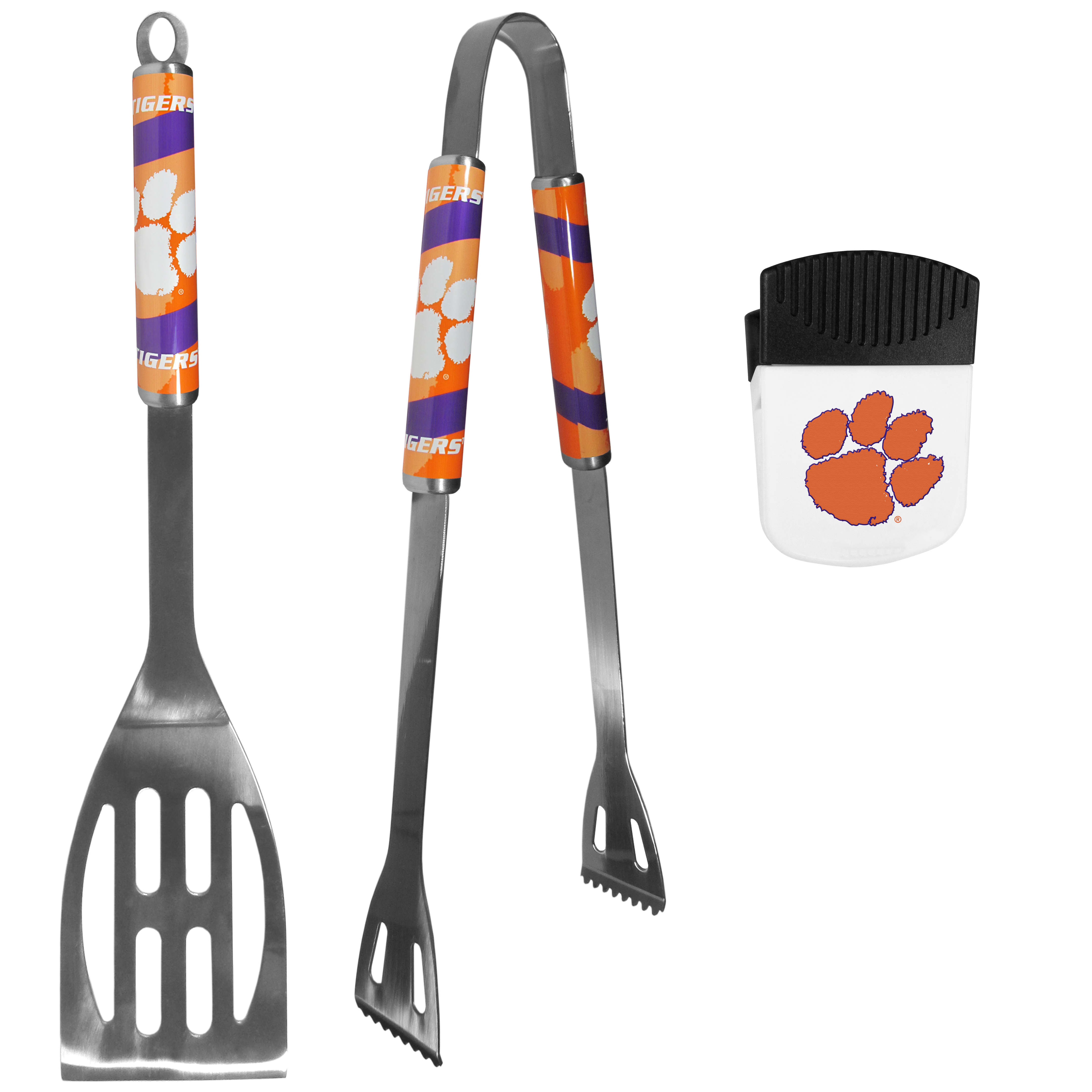 Clemson Tigers 2 pc BBQ Set and Chip Clip    