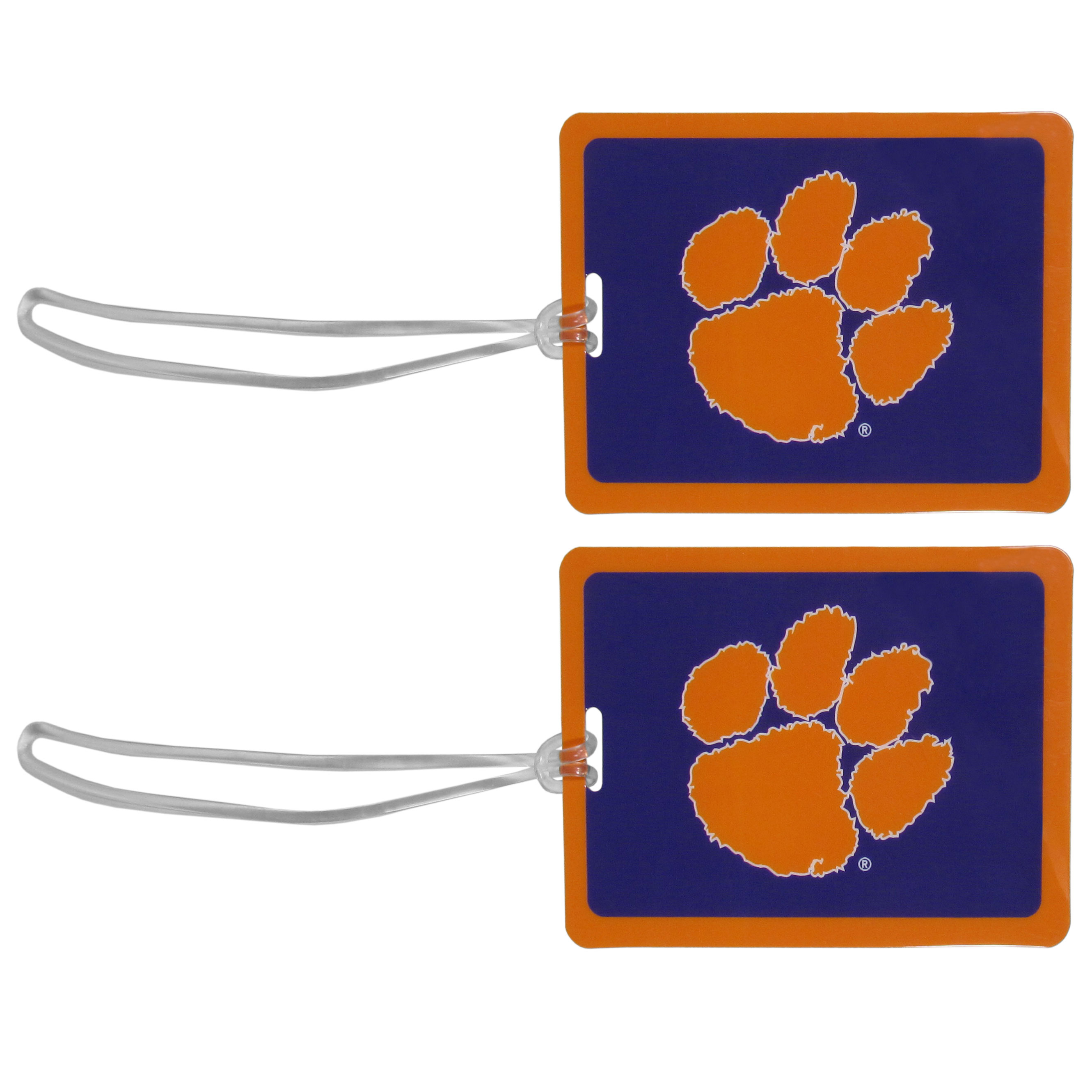 Clemson Tigers Vinyl Luggage Tag, 2pk    