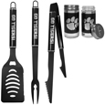 Clemson Tigers 3pc Black BBQ Tools w/Shakers