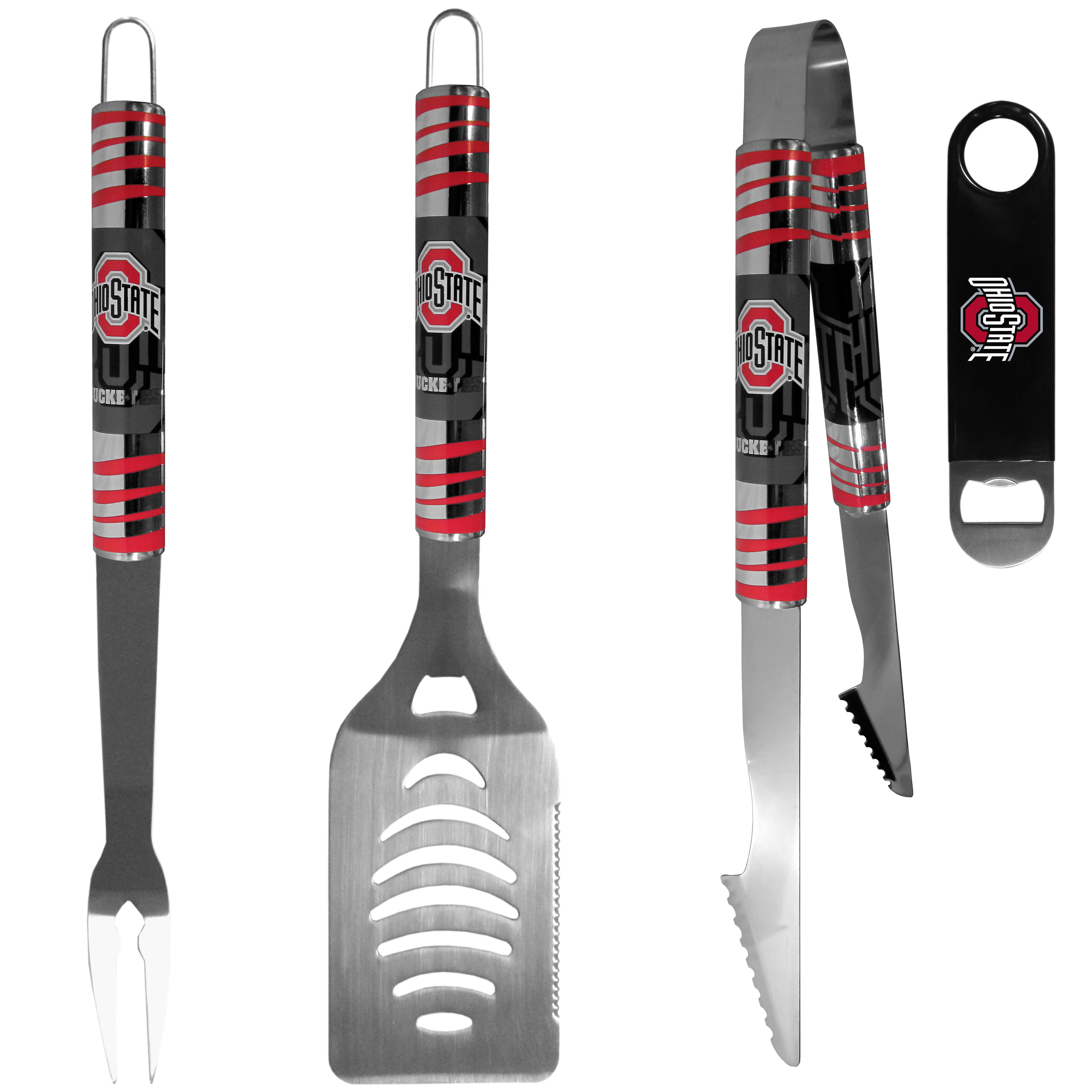 Ohio St. Buckeyes 3 pc BBQ Set and Bottle Opener    