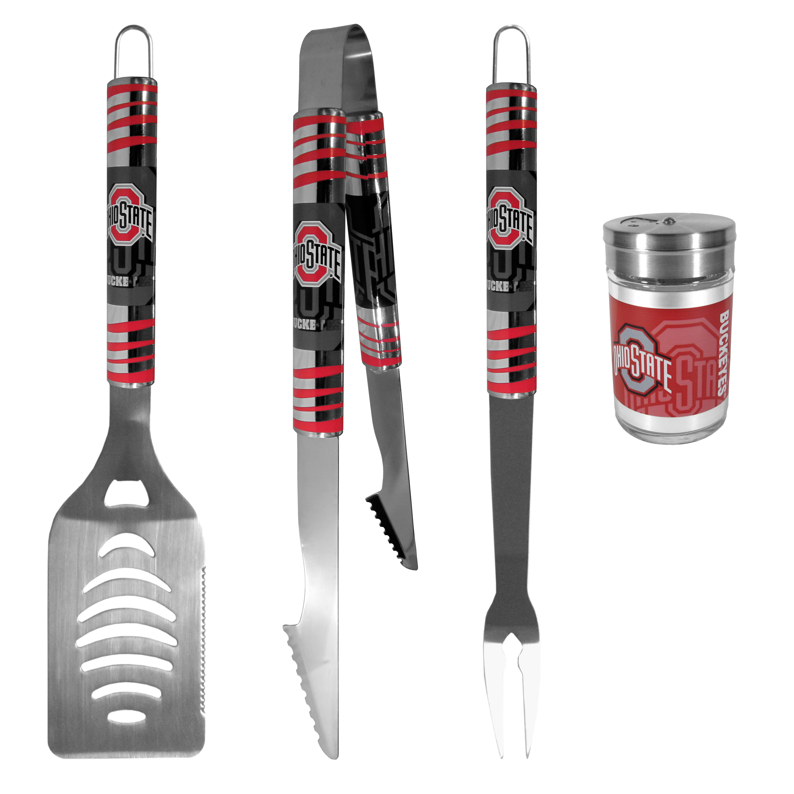 Ohio St. Buckeyes 3 pc Tailgater BBQ Set and Season Shaker    