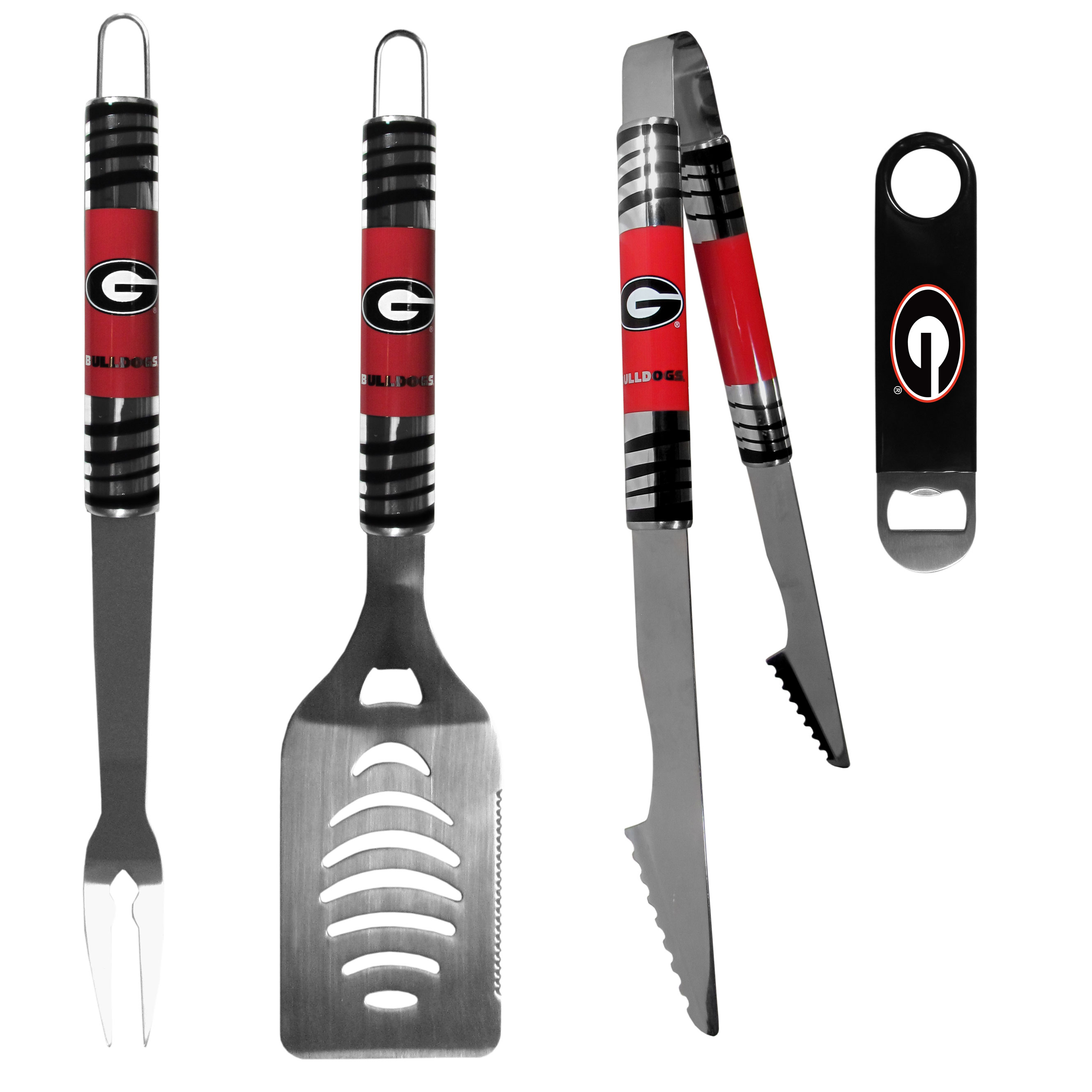 Georgia Bulldogs 3 pc BBQ Set and Bottle Opener    