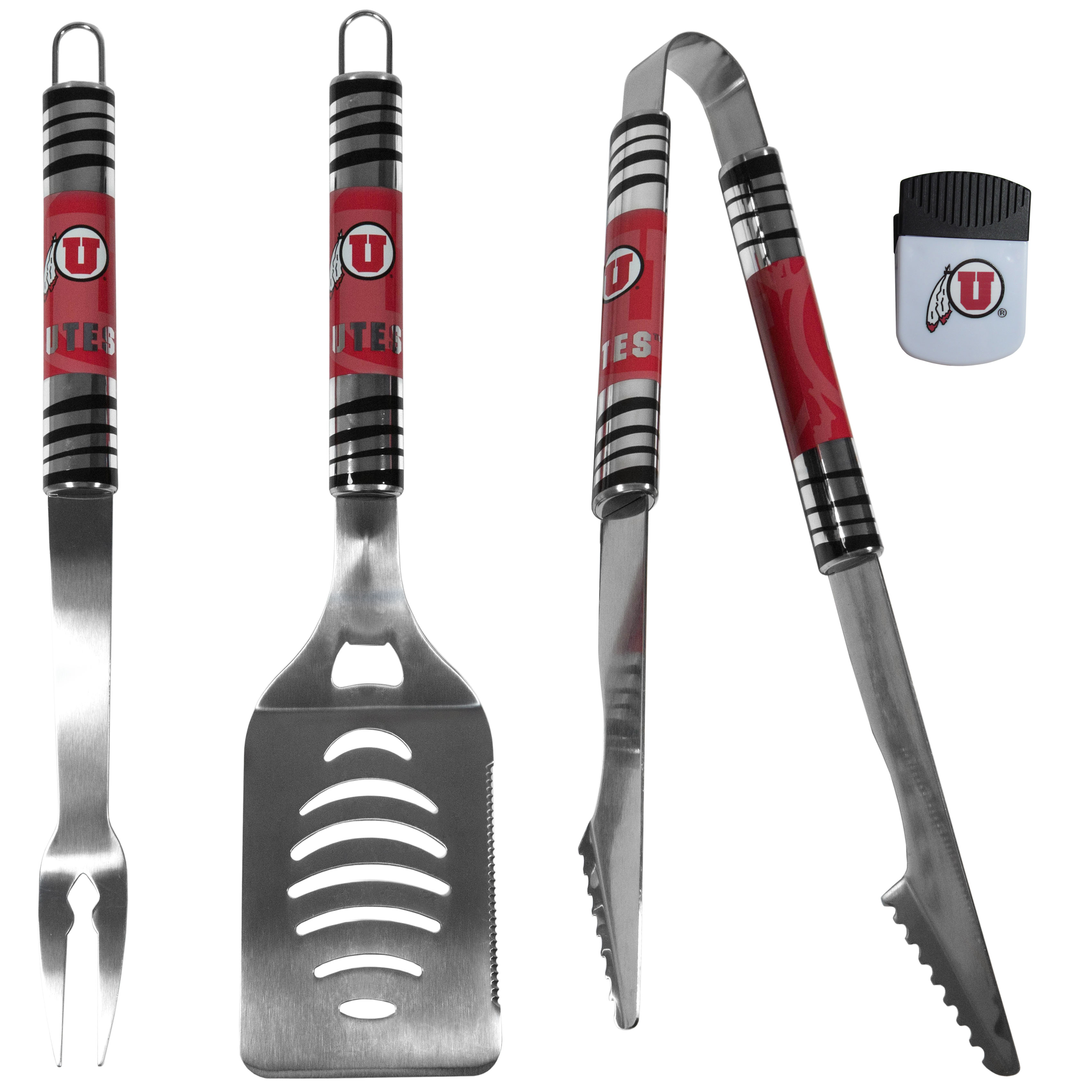 Utah Utes 3 pc BBQ Set and Chip Clip    