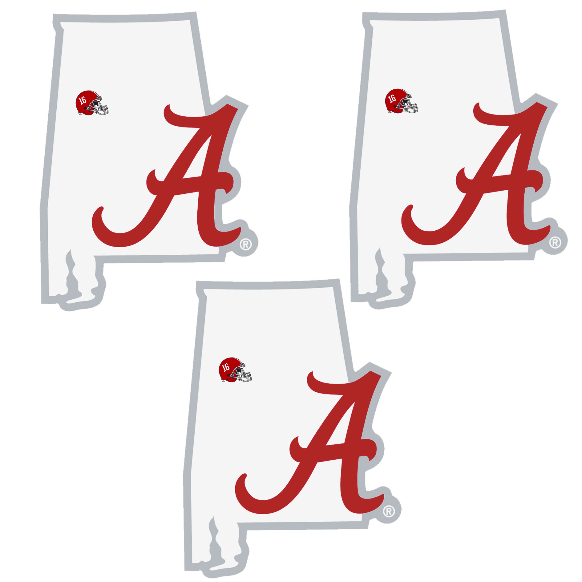 Alabama Crimson Tide Home State Decal, 3pk    