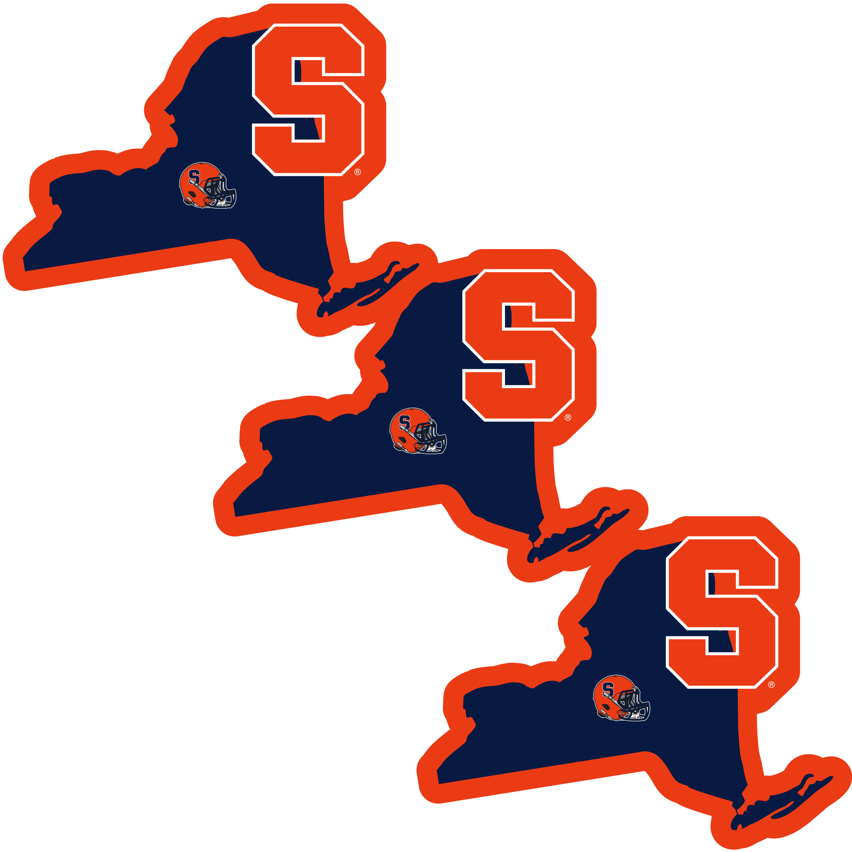 Syracuse Orange Home State Decal, 3pk    