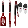 Arkansas Razorbacks 3 pc Logo BBQ Tools w/Chip Clips