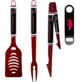 Arkansas Razorbacks 3 pc Logo BBQ Tools w/Bottle Opener