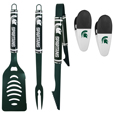 Michigan St. Spartans 3 pc Logo BBQ Tools w/Chip Clips