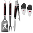 Arkansas Razorbacks 3 pc Steel Logo BBQ Tools w/Chip Clips