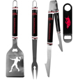Arkansas Razorbacks 3 pc Steel Logo BBQ Tools w/Bottle Opener