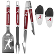 Alabama Crimson Tide 3 pc Steel Logo BBQ Tools w/Chip Clips
