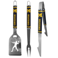 Michigan Wolverines 3 pc Steel BBQ Tool Set