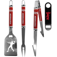 Nebraska Cornhuskers 3 pc Steel Logo BBQ Tools w/Bottle Opener