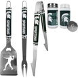 Michigan St. Spartans 3 pc Steel Logo BBQ Tools w/Shakers