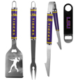 LSU Tigers 3 pc Steel Logo BBQ Tools w/Bottle Opener