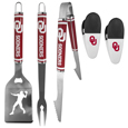 Oklahoma Sooners 3 pc Steel Logo BBQ Tools w/Chip Clips