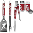 Oklahoma Sooners 3 pc Steel Logo BBQ Tools w/Shakers