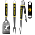 Iowa Hawkeyes 3 pc Steel Logo BBQ Tools w/Bottle Opener