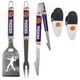 Clemson Tigers 3 pc Steel Logo BBQ Tools w/Chip Clips