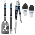 N. Carolina Tar Heels 3 pc Steel Logo BBQ Tools w/Chip Clips