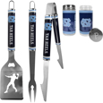 N. Carolina Tar Heels 3 pc Steel Logo BBQ Tools w/Shakers
